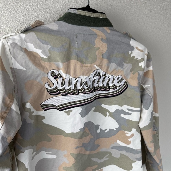 Zadig & Voltaire Cavi Camo Jacket Green Tan Casual Military Women Small Designer - Picture 12 of 13